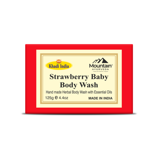 Khadi Strawberry Soap – Ayurvedic Handmade Herbal Soap for Soft & Glowing Skin