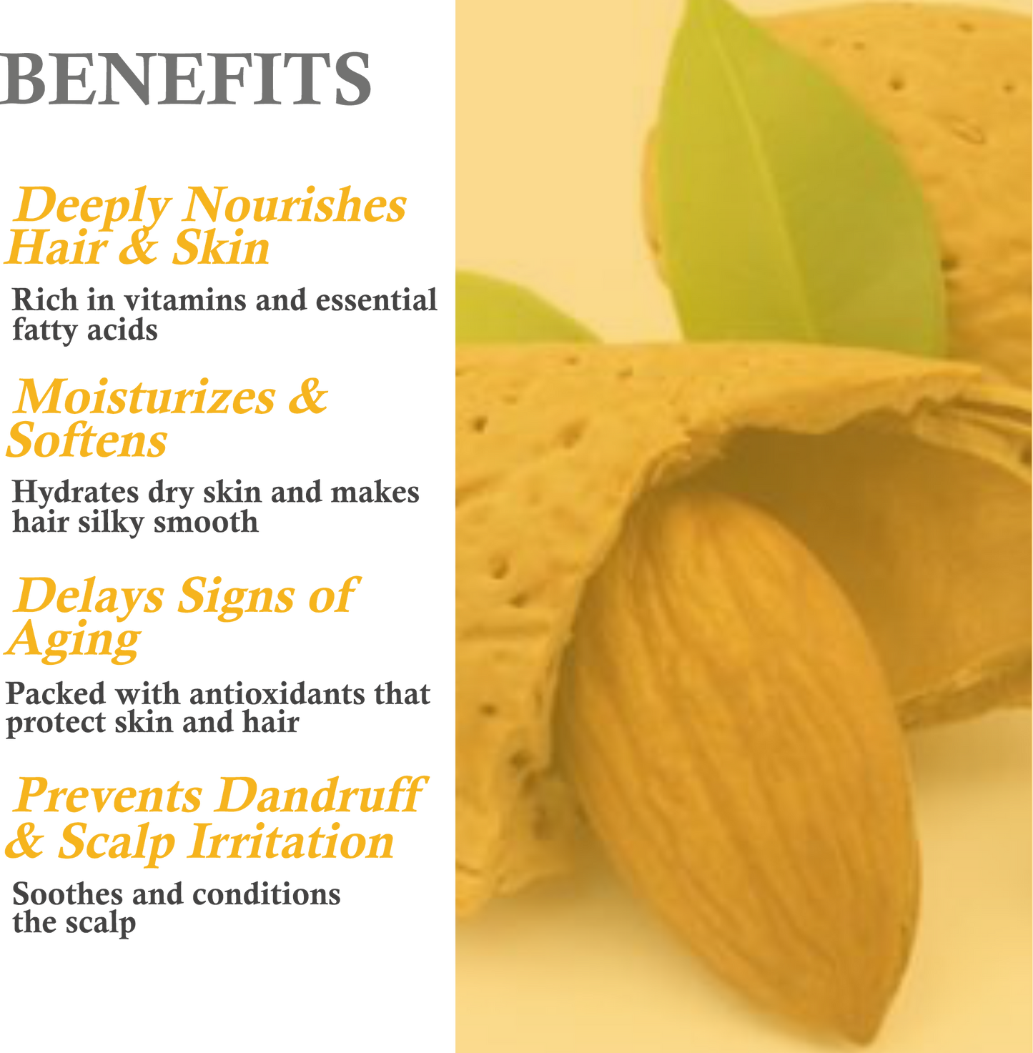 Key benefits of Khadi Sweet Almond Oil – Vitamin E-rich, hydrating, and strengthening