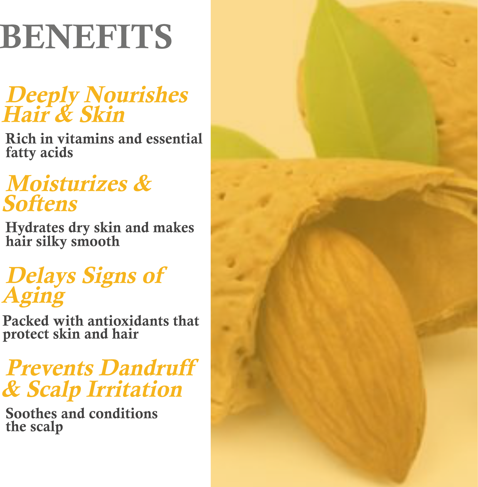 Key benefits of Khadi Sweet Almond Oil – Vitamin E-rich, hydrating, and strengthening