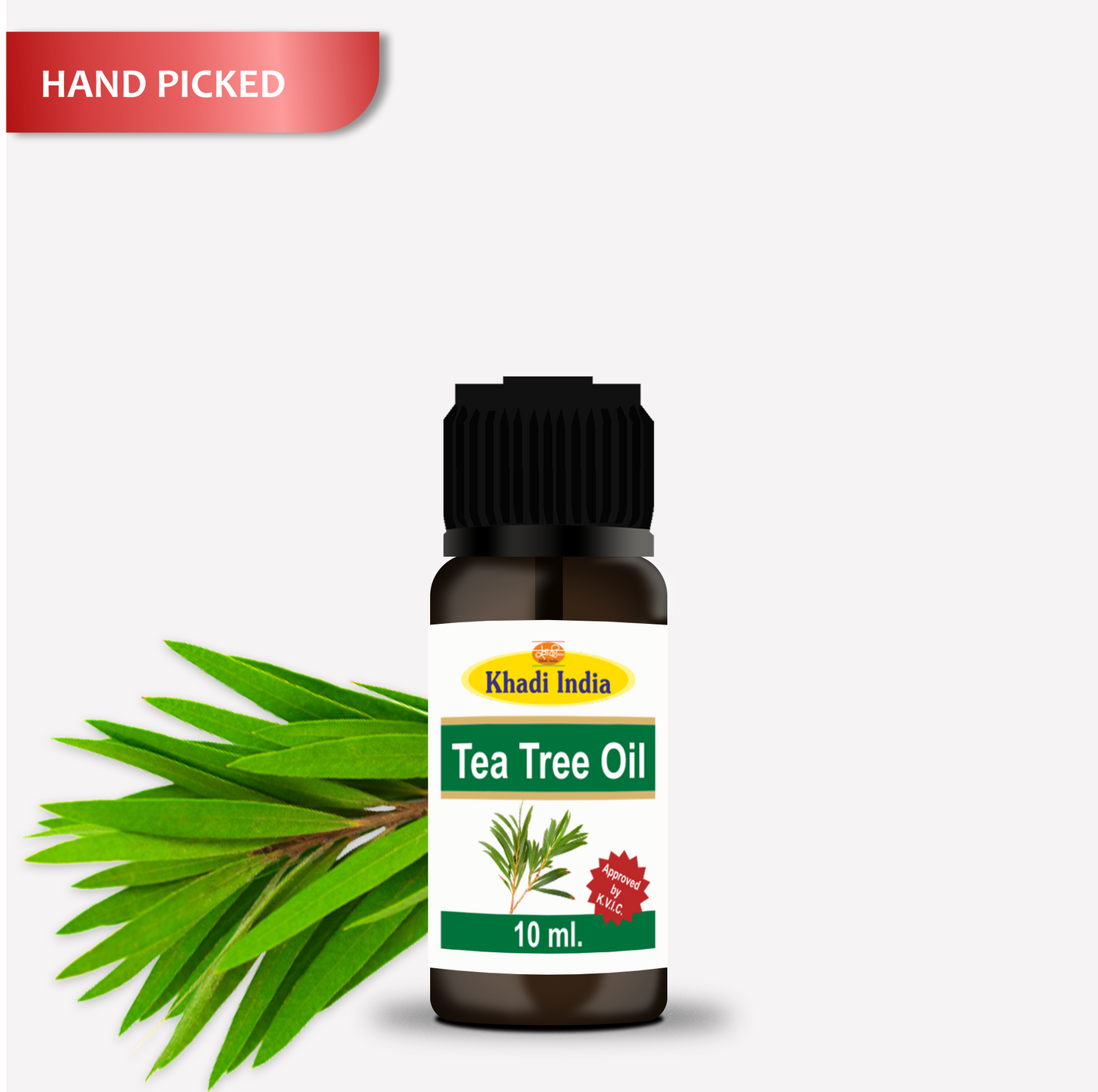 Khadi Tea Tree Essential Oil 10ml – 100% Pure & Natural for Acne & Dandruff Control