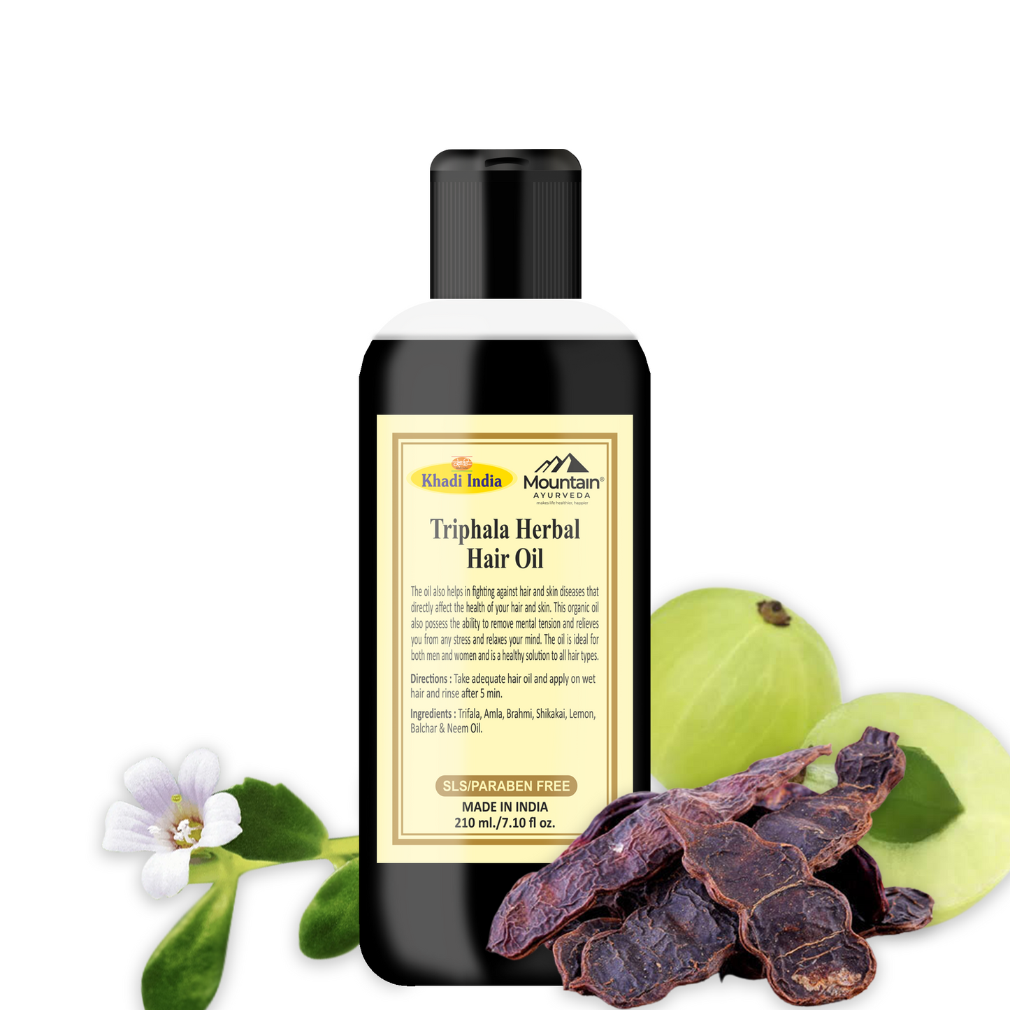 Khadi Triphala Herbal Hair Oil 210ml – Ayurvedic hair growth and strengthening oil