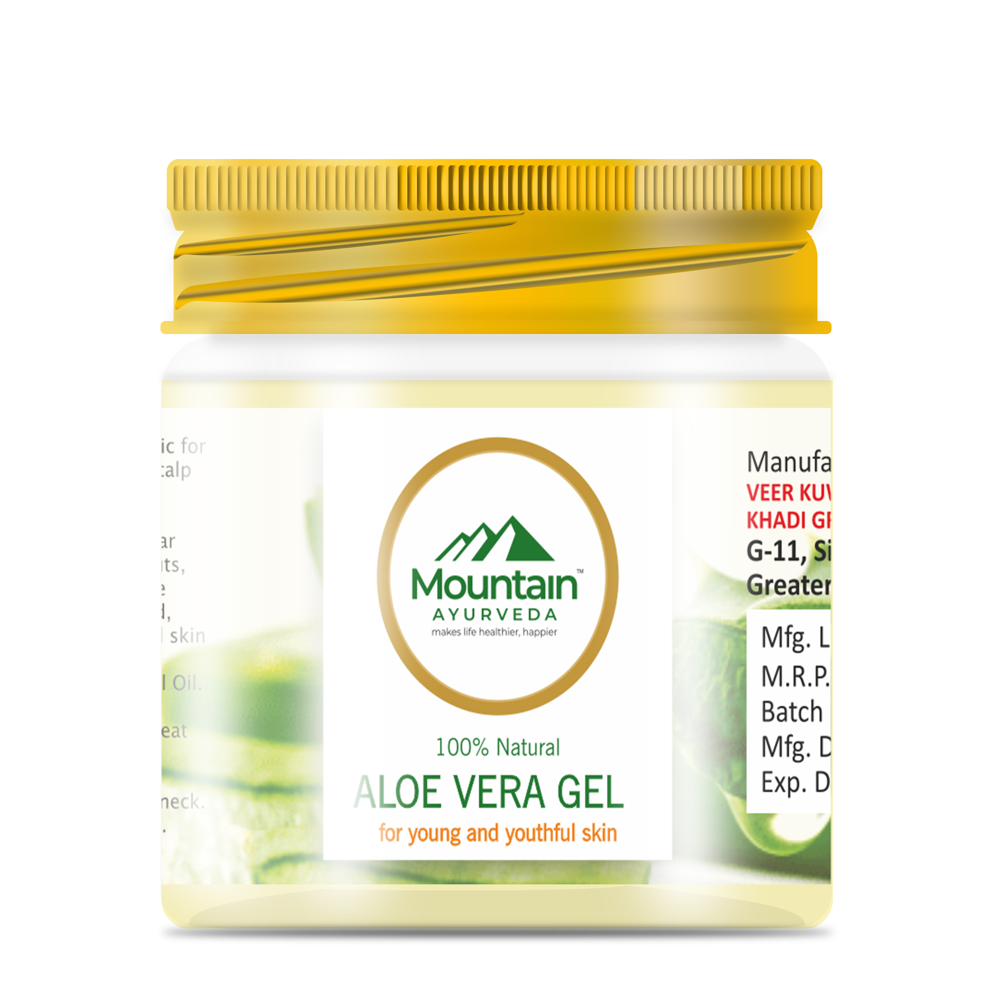 Mountain Ayurveda Aloe Vera 100g – Natural Moisturizer & Hair Nourisher