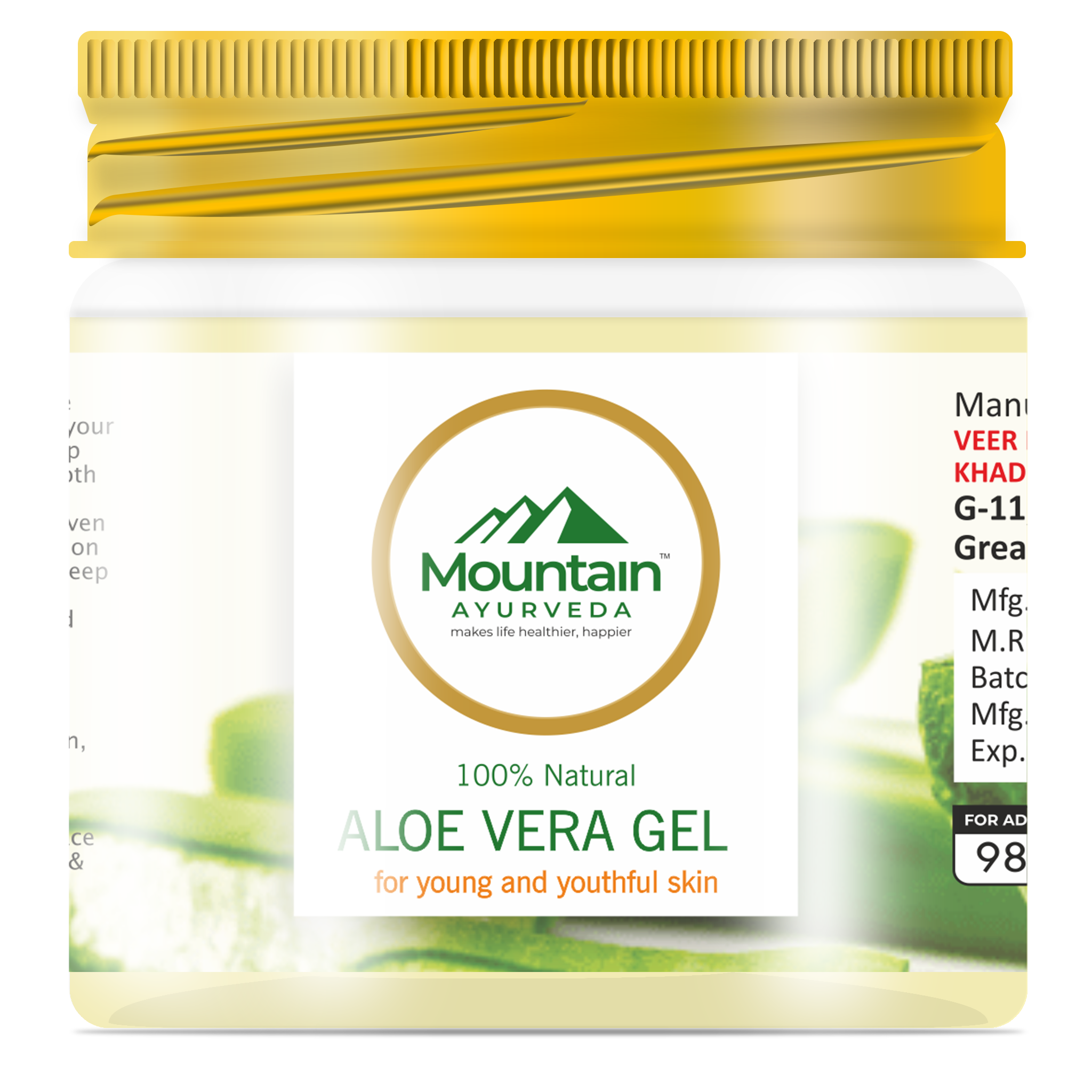 Mountain Ayurveda Aloe Vera 200g – Natural Moisturizer & Hair Nourisher