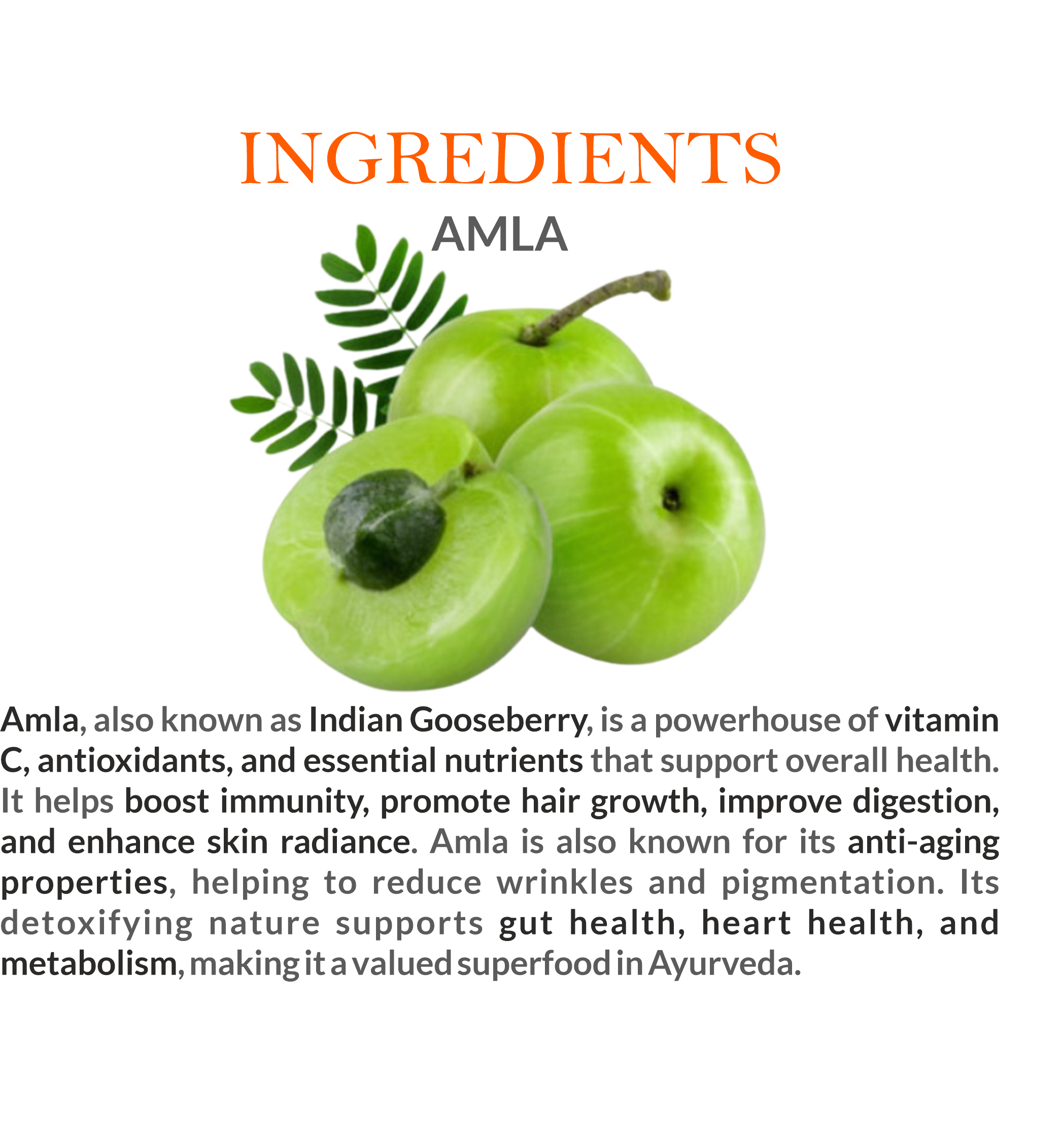 Natural Ingredients in Mountain Ayurveda Amla Powder – 100% Pure Indian Gooseberry Extract