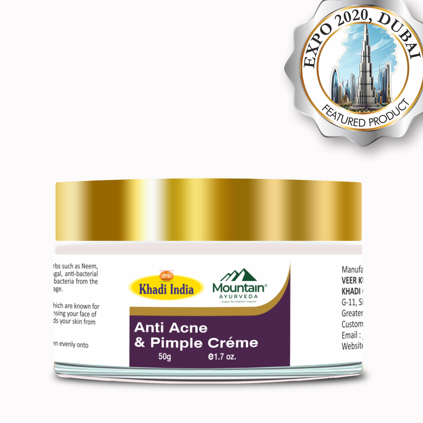 Mountain Ayurveda Anti-Acne & Pimple Cream 50g – Natural Ayurvedic Acne Treatment