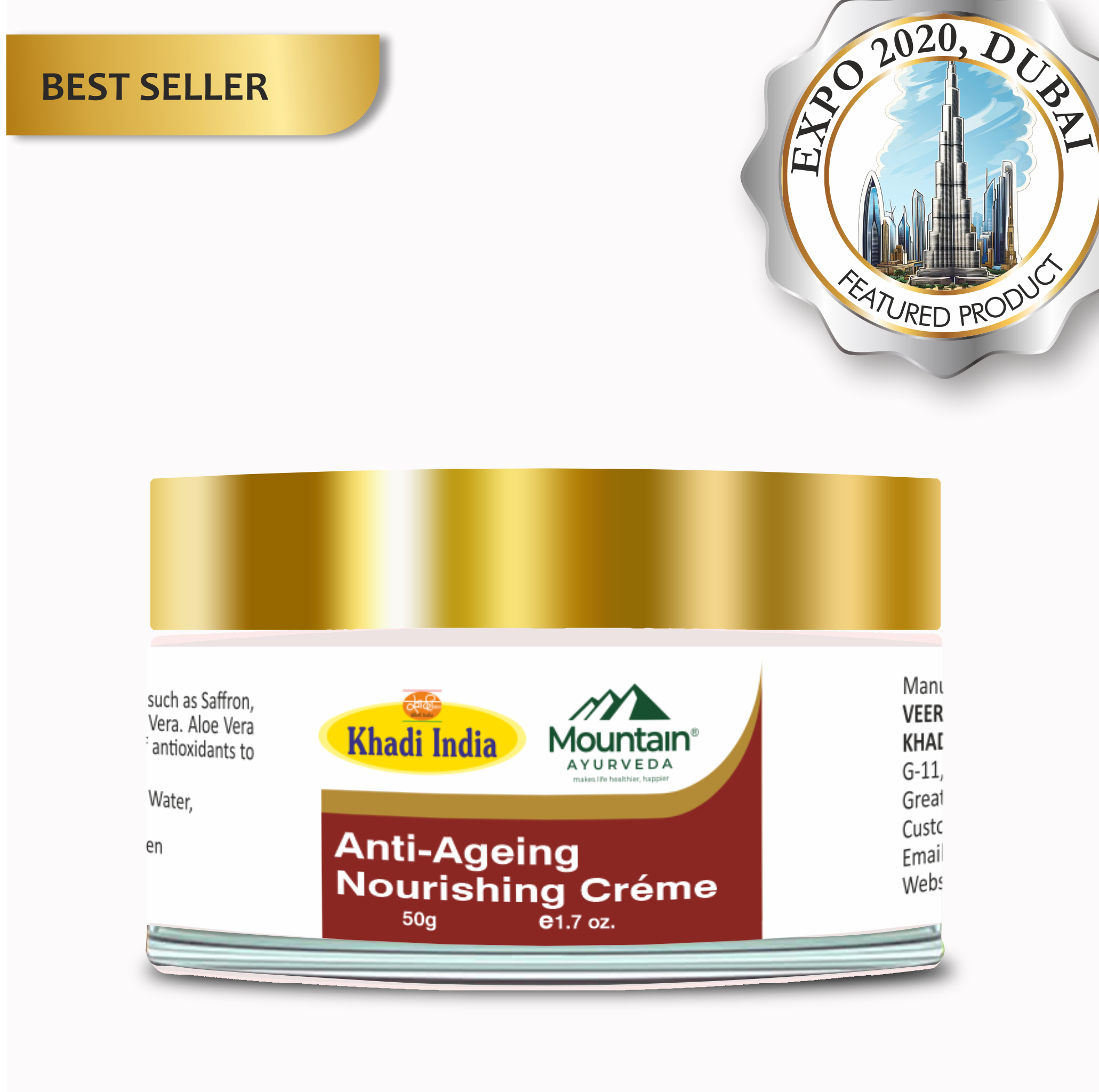 Mountain Ayurveda Anti-Ageing Nourishing Cream 50g – Herbal Anti-Wrinkle Face Cream

