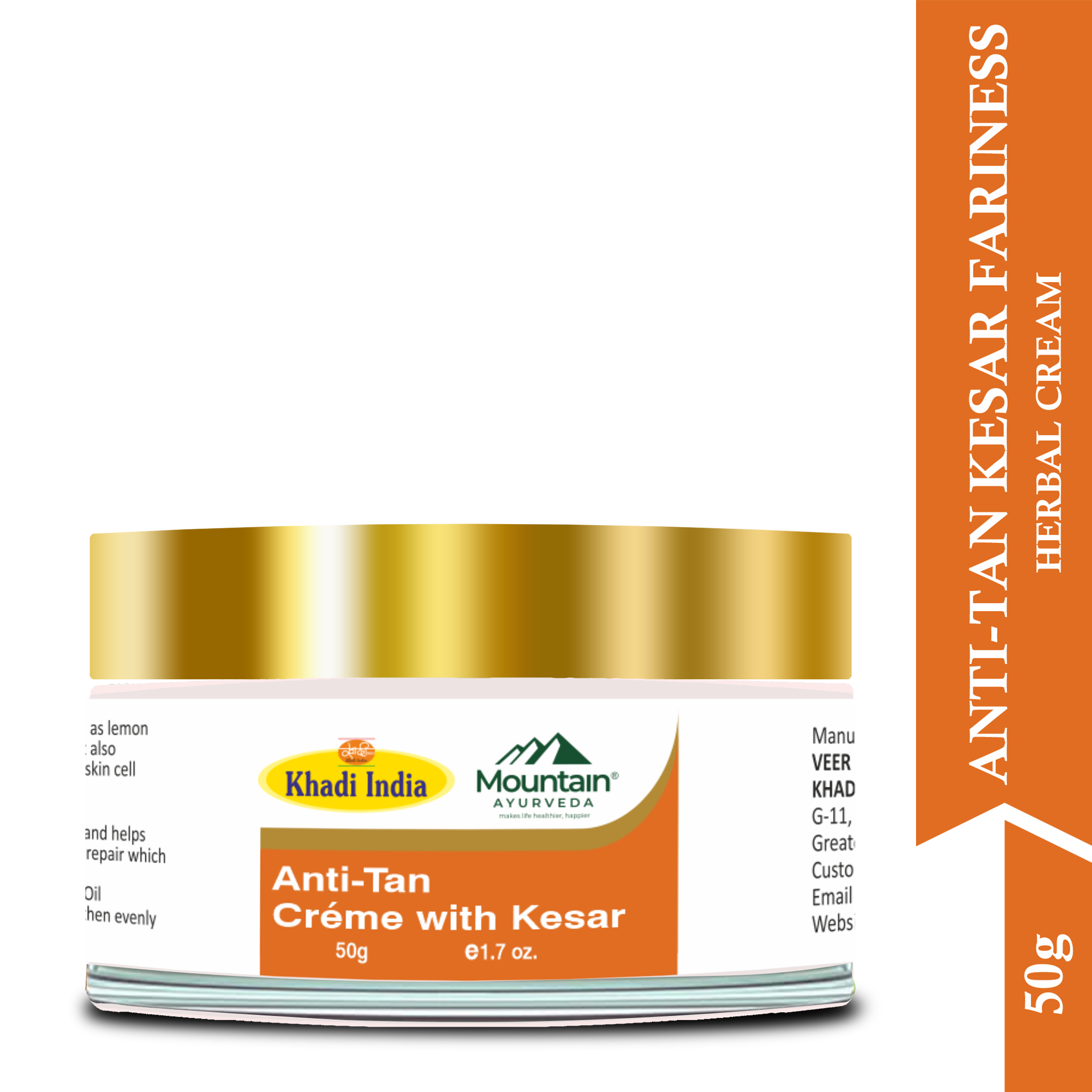 Mountain Ayurveda 50g Anti-Tan & Fairness Cream – Ayurvedic Glow-Boosting Formula