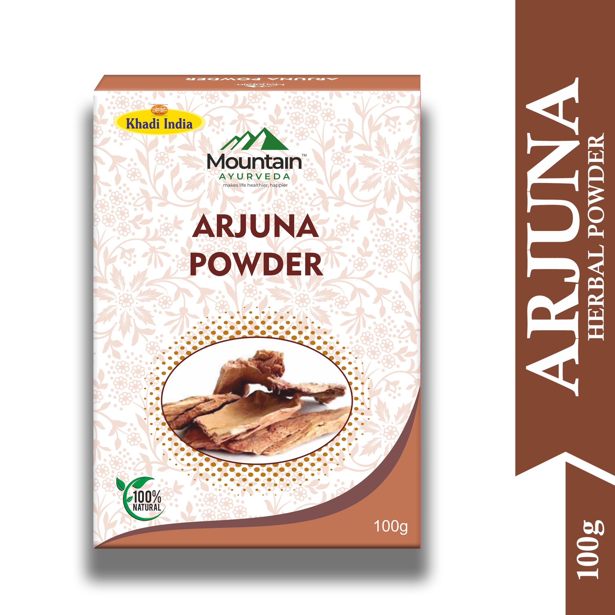 Mountain Ayurveda Arjuna Powder for Heart Health, Immunity & Skin Healing