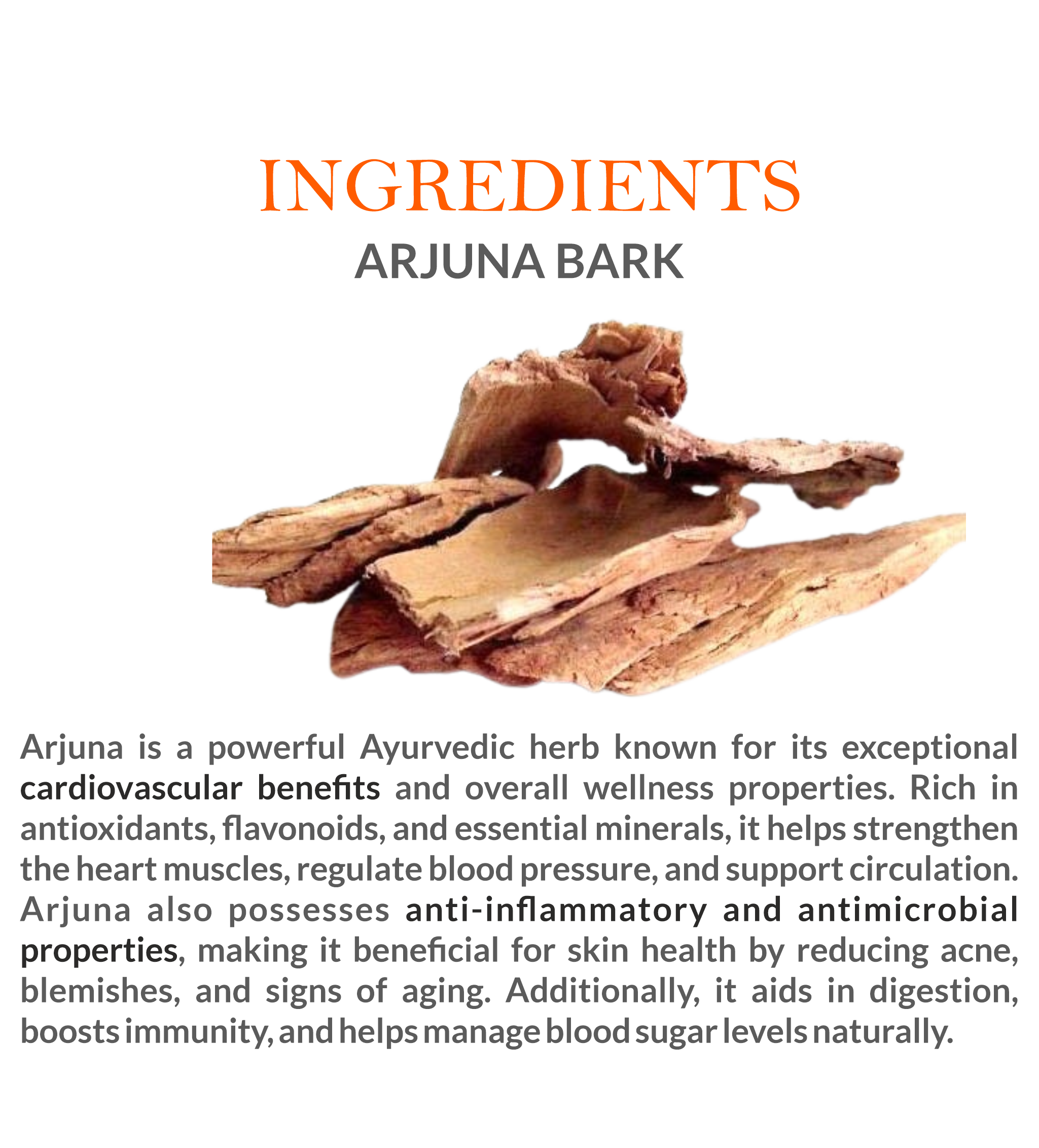 Natural Ingredients in Mountain Ayurveda Arjuna Powder – 100% Pure Arjuna Bark Powder