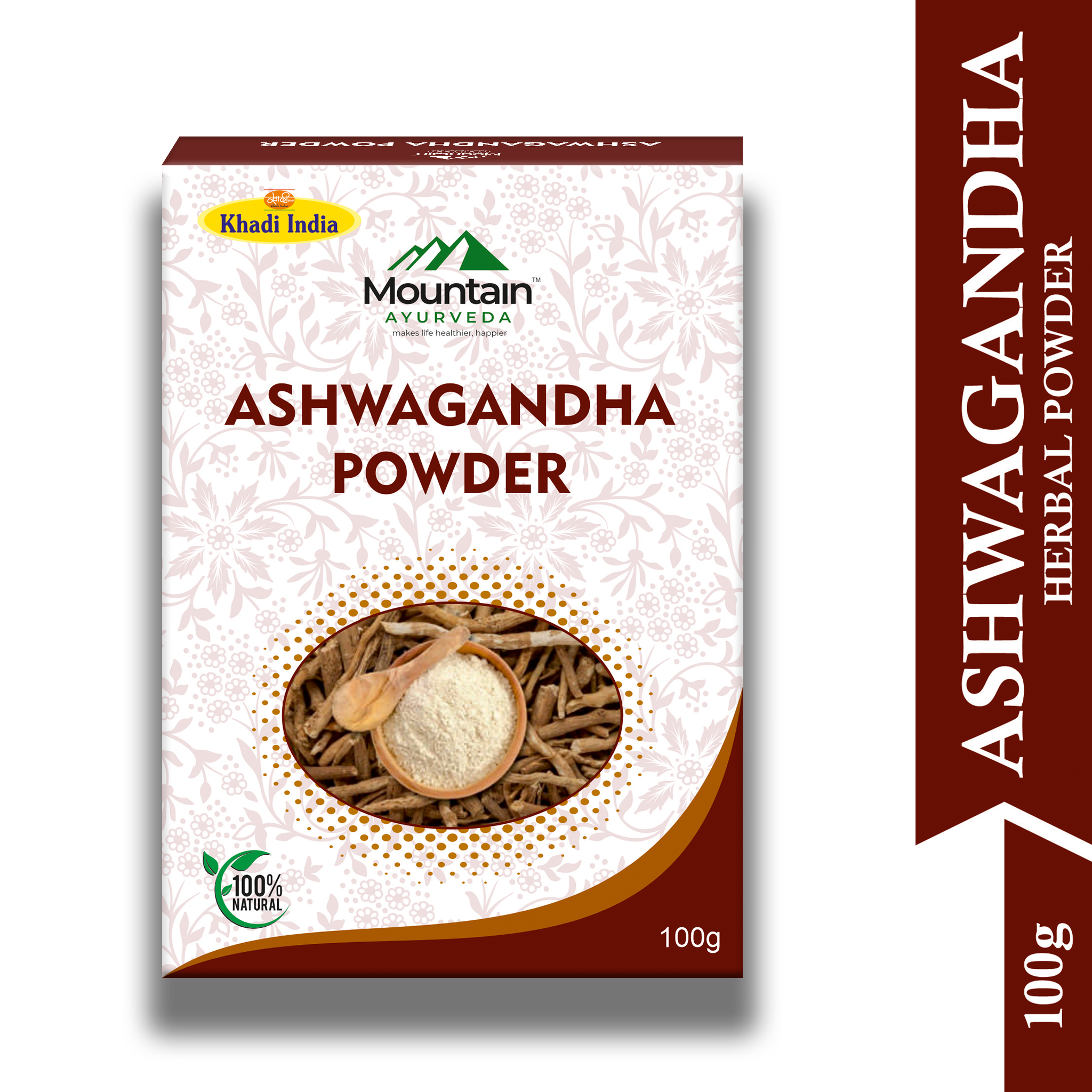 Mountain Ayurveda Ashwagandha Powder 100g – Ayurvedic Adaptogen for Strength & Focus
