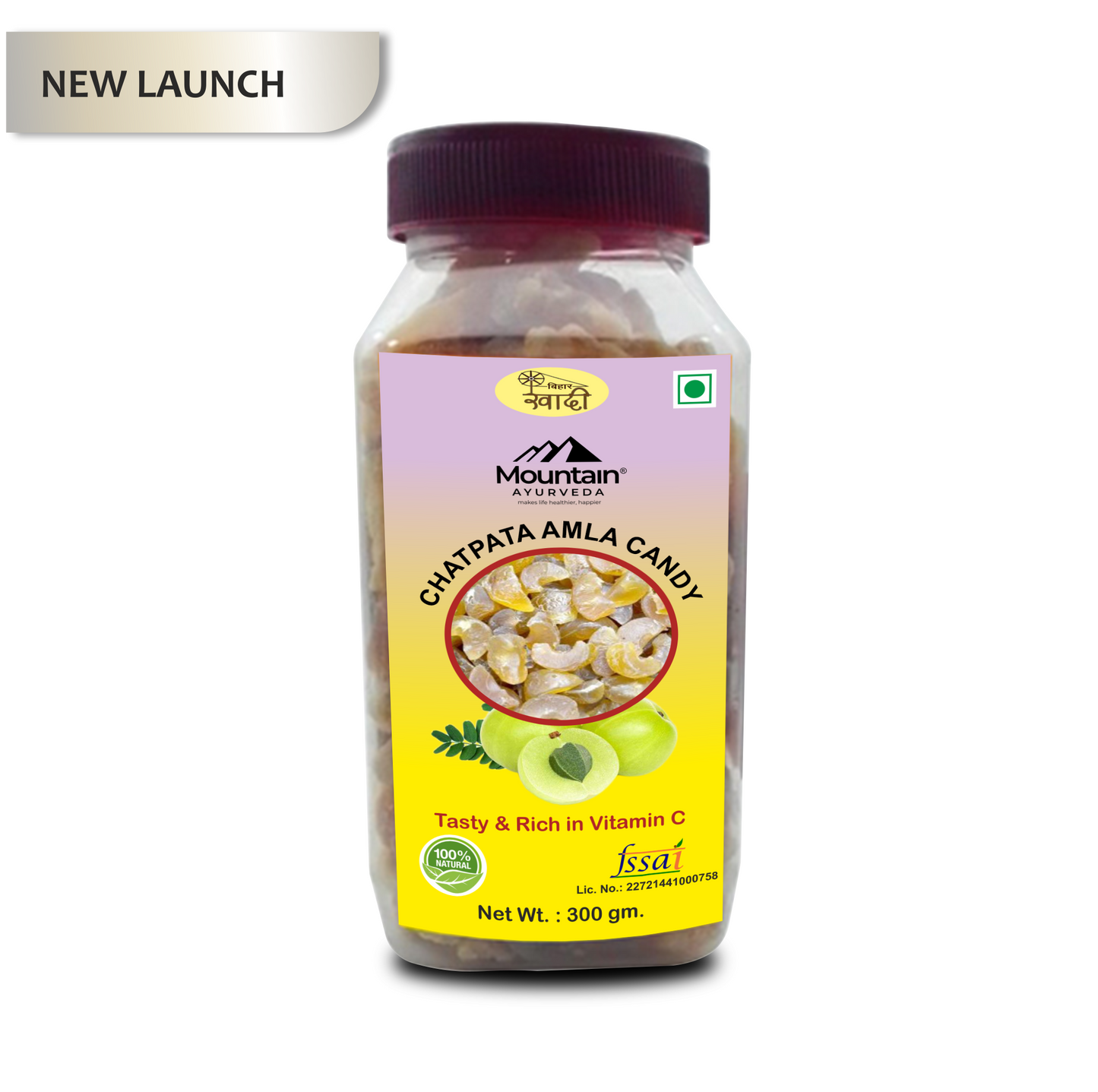 Mountain Ayurveda Chatpata Amla Candy 300g – Tangy Immunity Booster & Digestive Aid