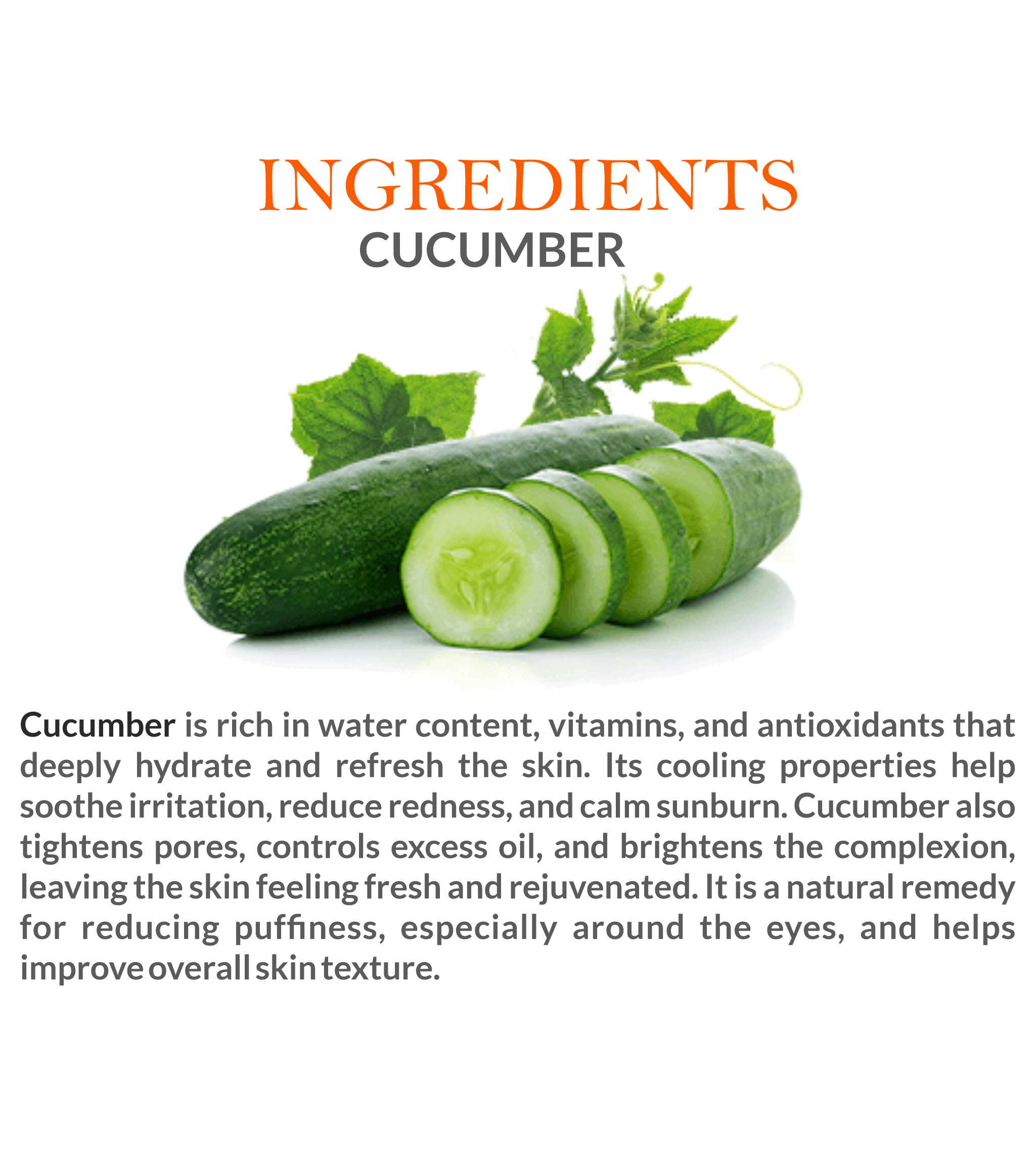 Natural Ingredients in Mountain Ayurveda Cucumber Face Pack – Cucumber, Aloe Vera & Multani Mitti