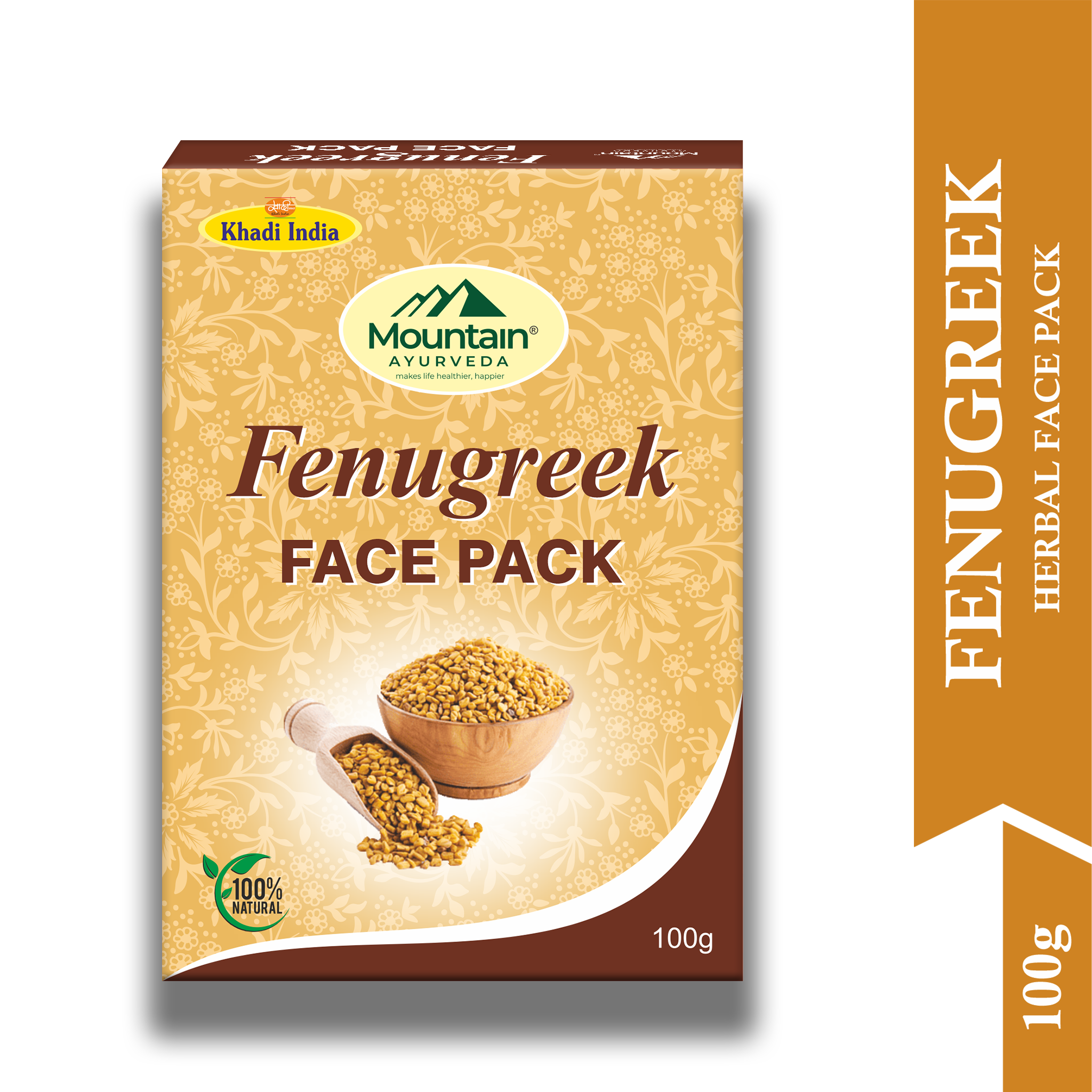 Mountain Ayurveda Fenugreek Face Pack 100g – Herbal Anti-Acne & Blemish Reduction Mask