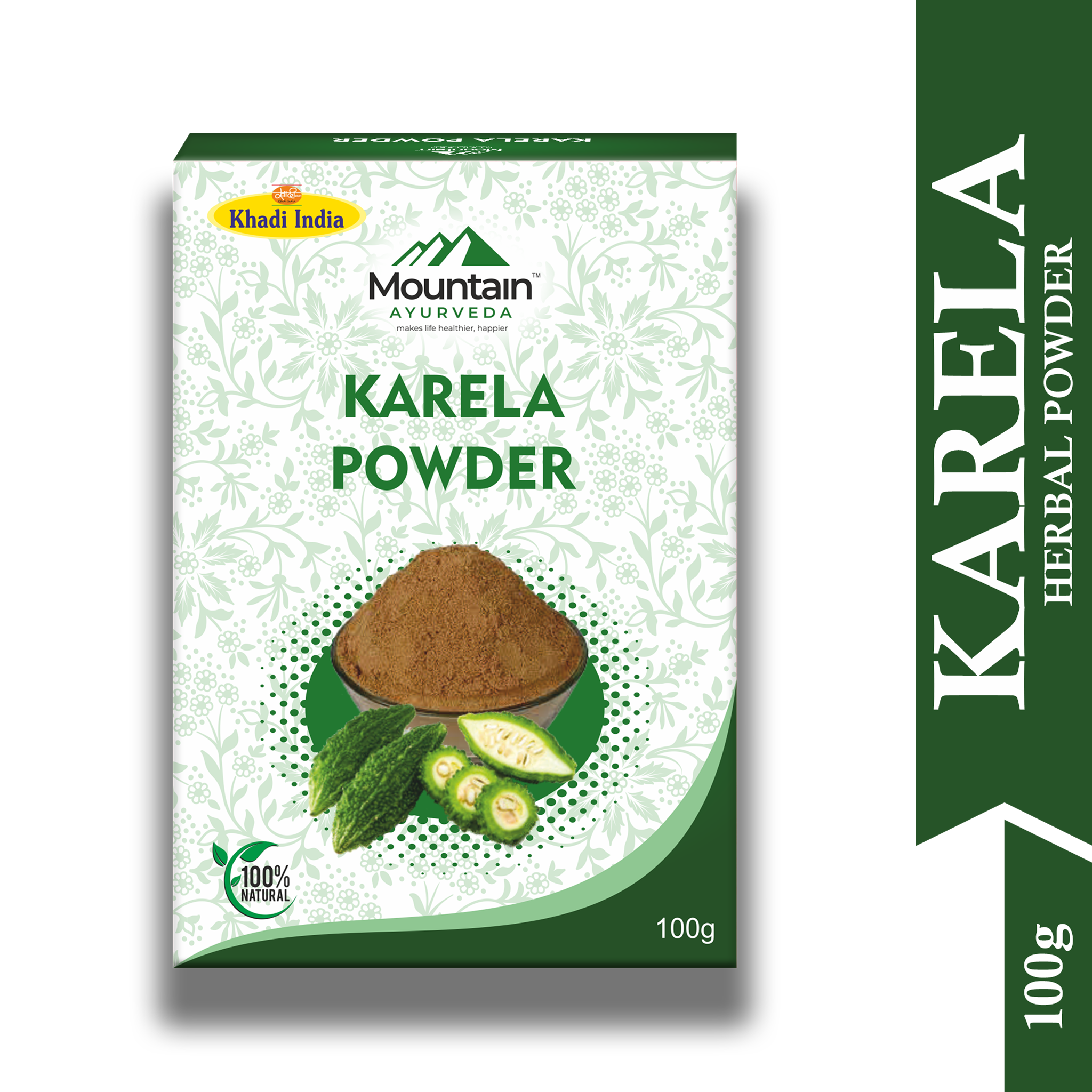 Mountain Ayurveda Karela Powder for Diabetes Management, Digestion & Skin Detox
