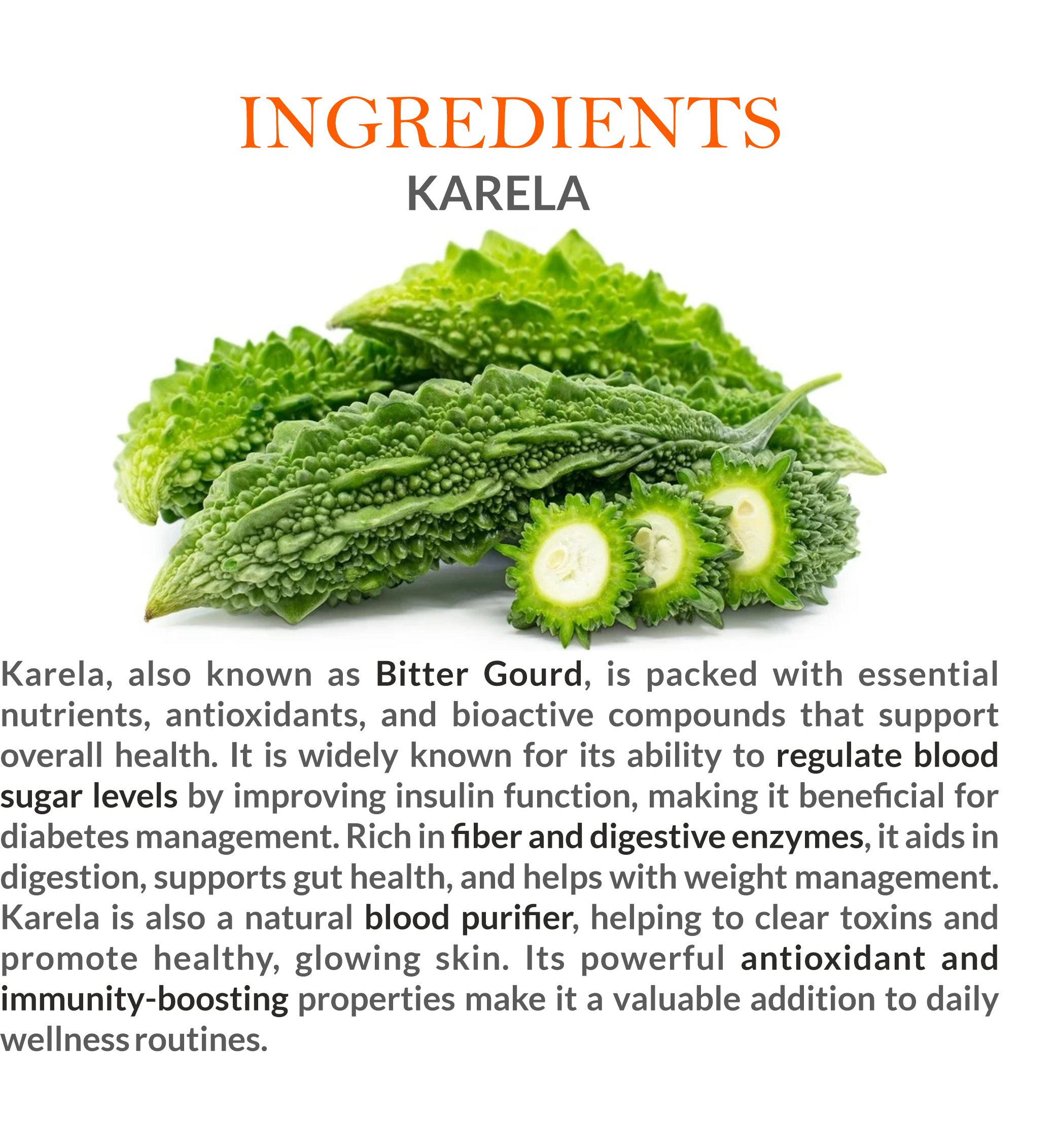 Natural Ingredients in Mountain Ayurveda Karela Powder – 100% Pure Bitter Gourd Extract