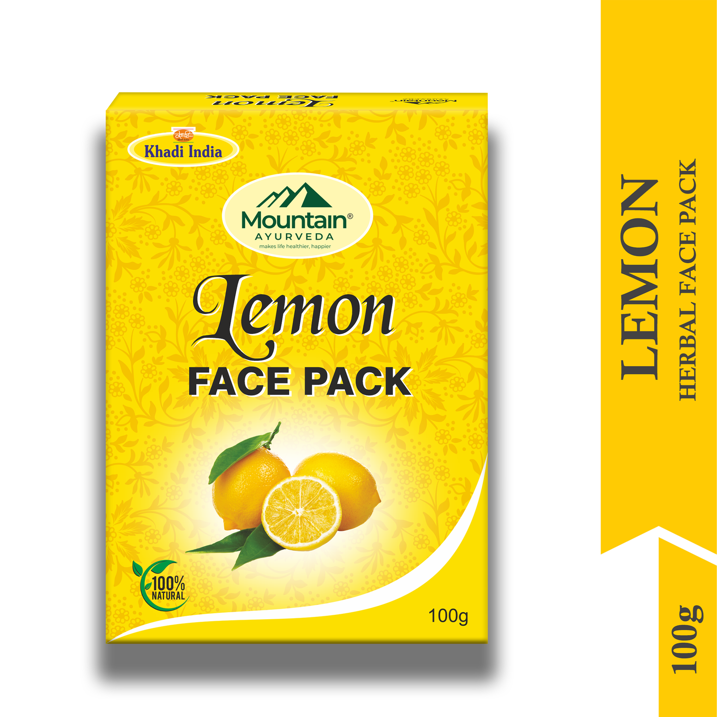 Mountain Ayurveda Lemon Face Pack 100g – Ayurvedic Vitamin C Face Mask for Radiant Skin