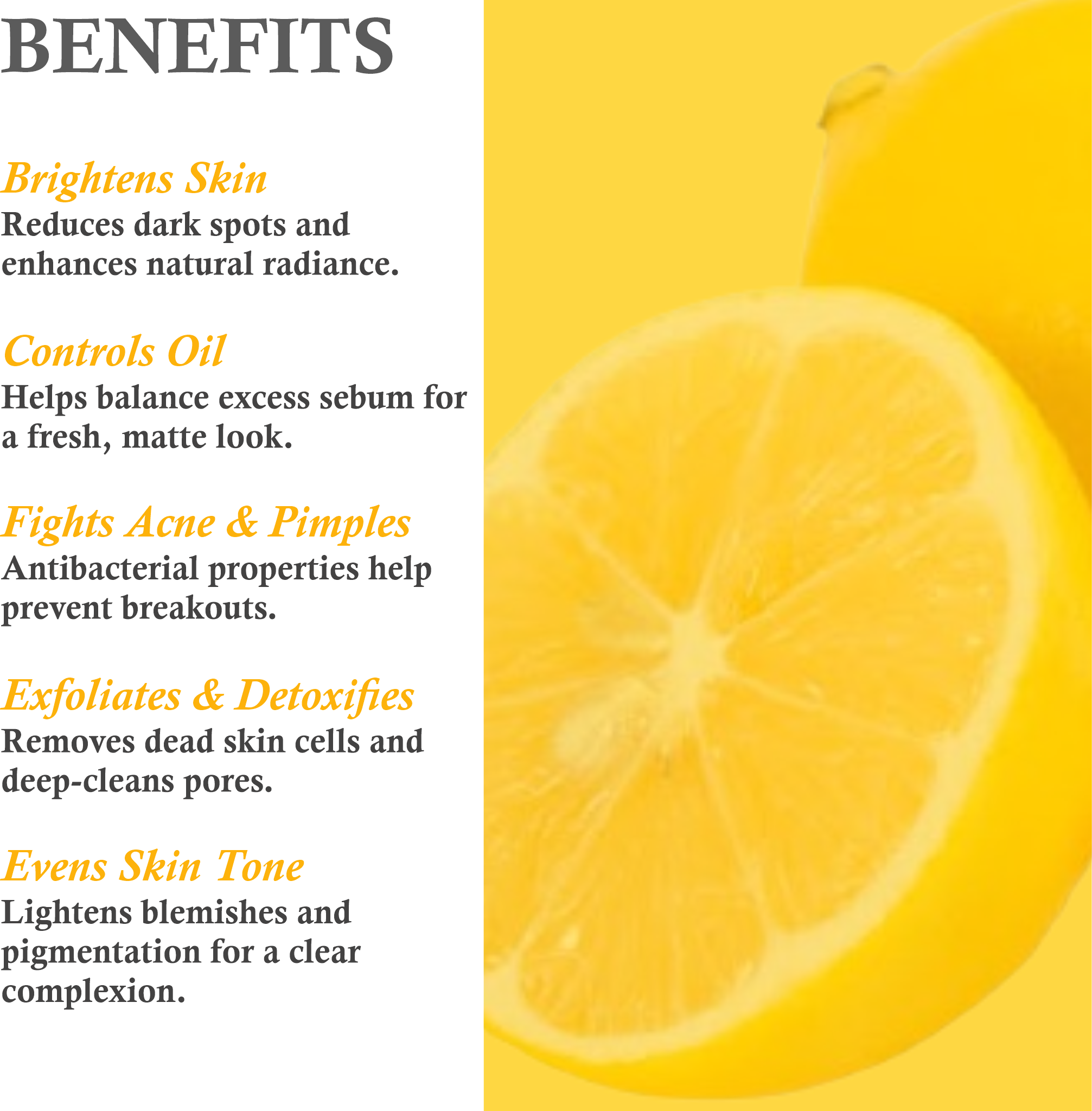 Mountain Ayurveda Lemon Face Pack Benefits – Skin Brightening, Oil Control & Pore Tightening
