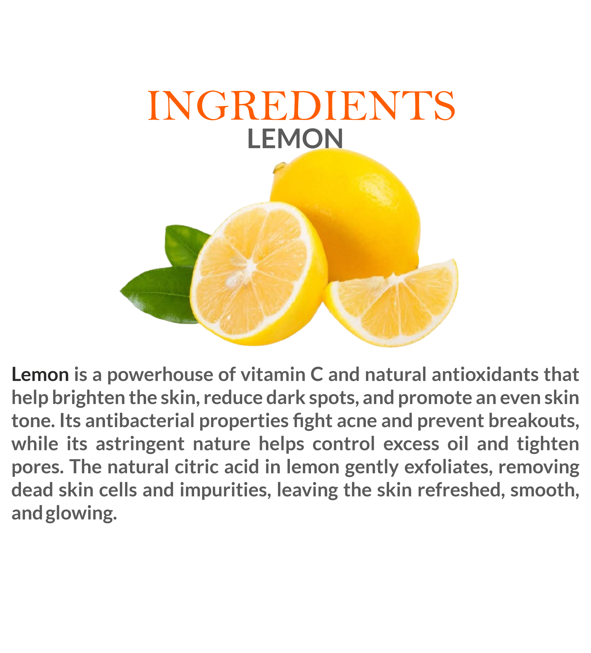 Natural Ingredients in Mountain Ayurveda Lemon Face Pack – Lemon, Multani Mitti & Aloe Vera
