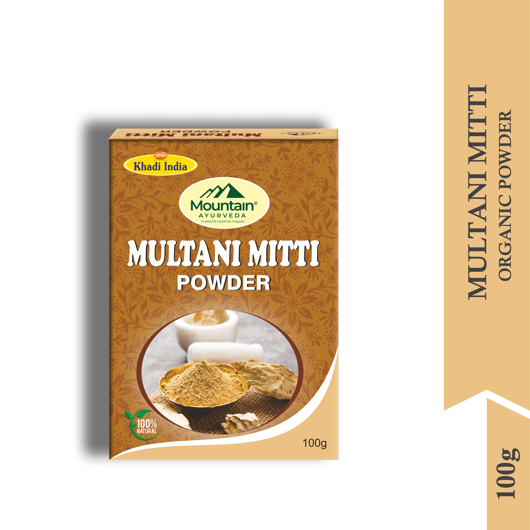 Mountain Ayurveda Multani Mitti 100g – Herbal Oil-Absorbing & Skin Purifying Powder