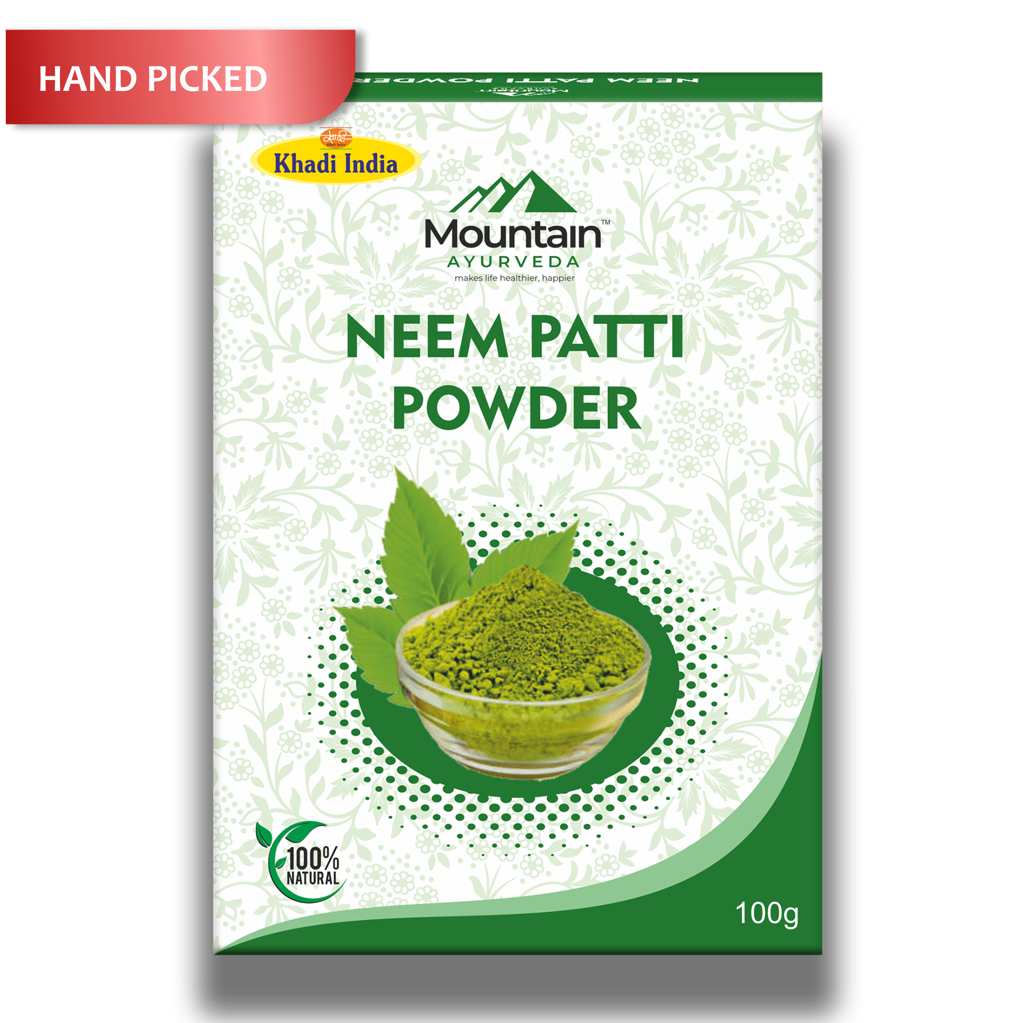 Mountain Ayurveda Neem Patti Powder 100g – Natural Skin & Hair Detox