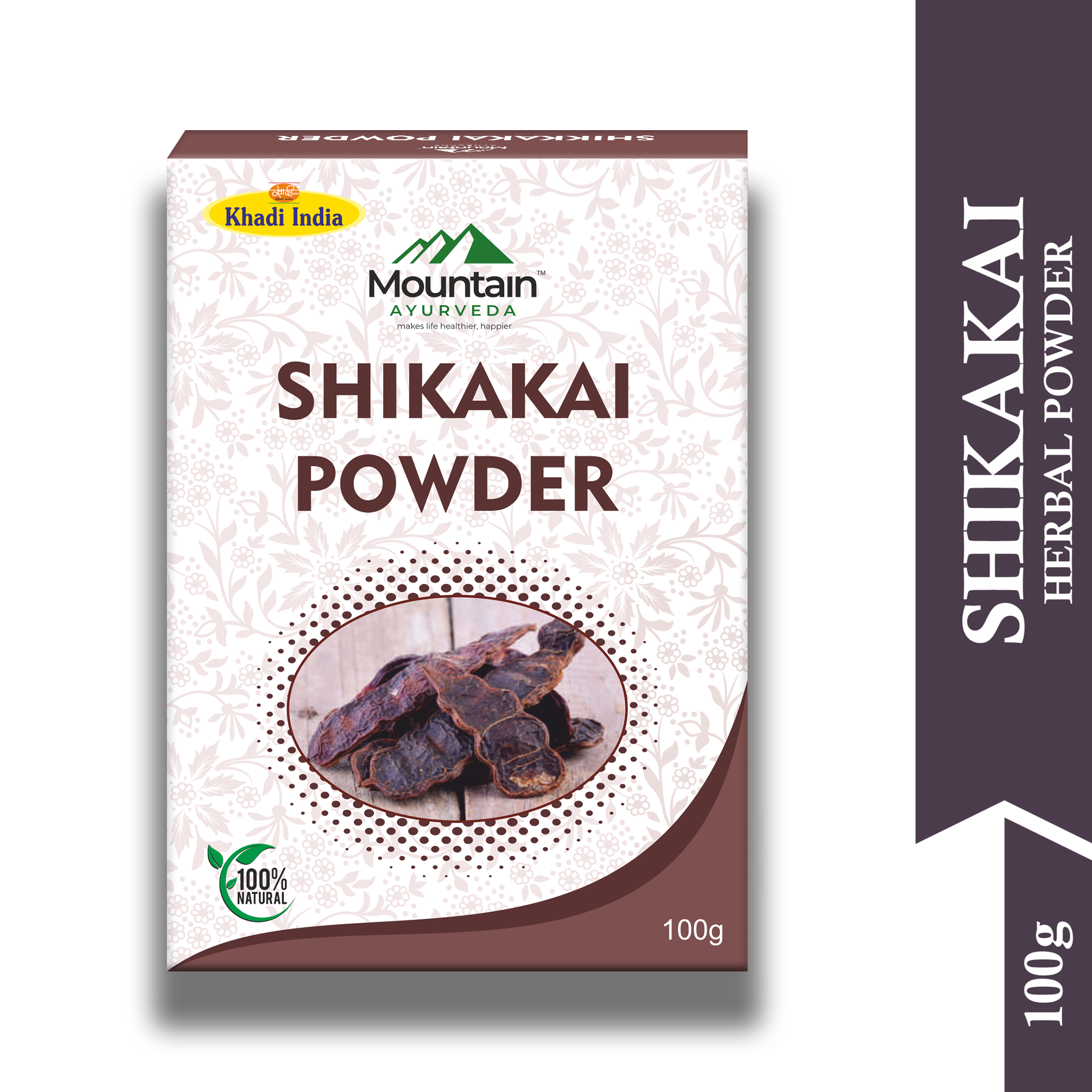 Mountain Ayurveda Shikakai Powder for Hair Cleansing, Strengthening & Dandruff Control
