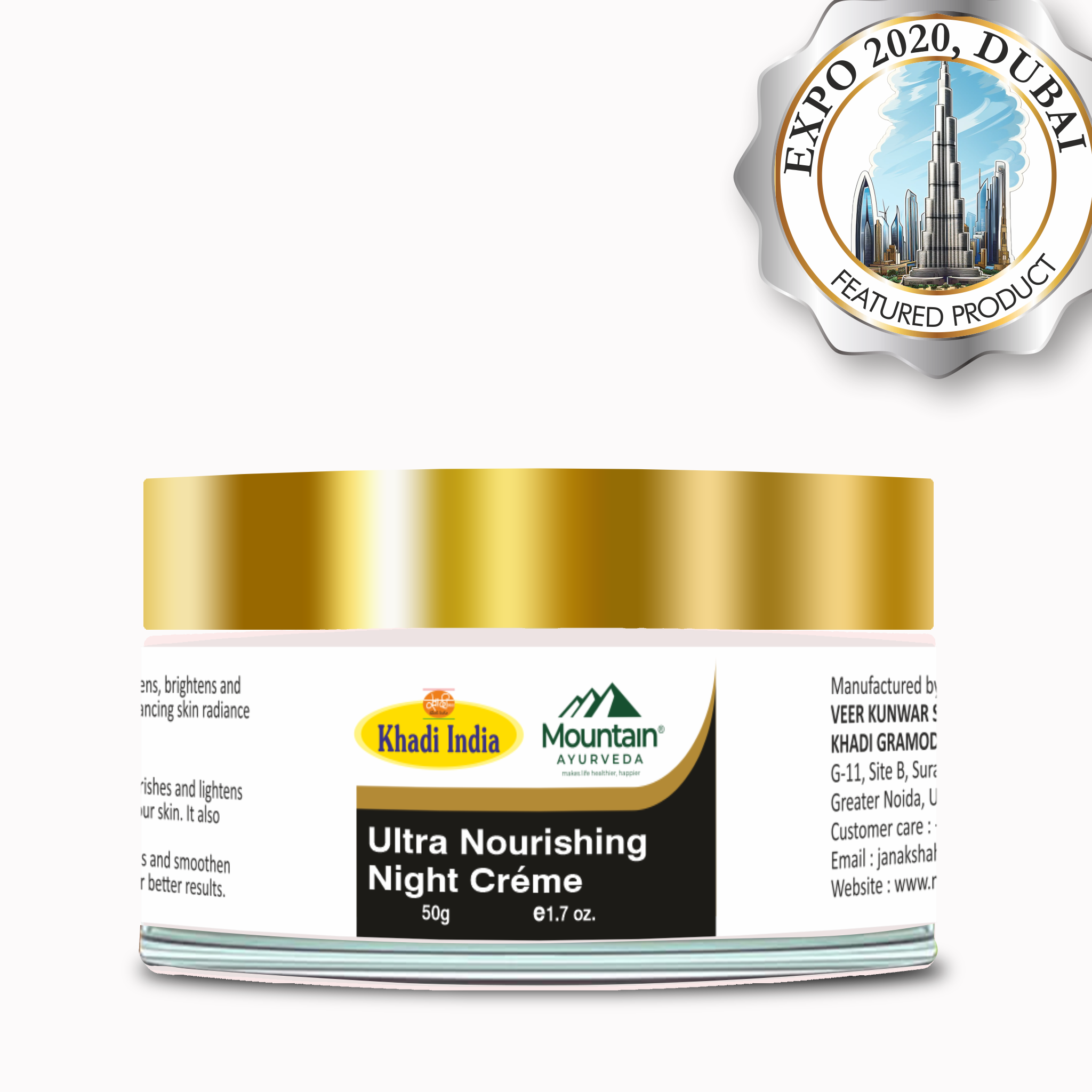 Mountain Ayurveda Ultra Nourishing Night Cream 50g – Ayurvedic Deep Hydration & Skin Rejuvenation
