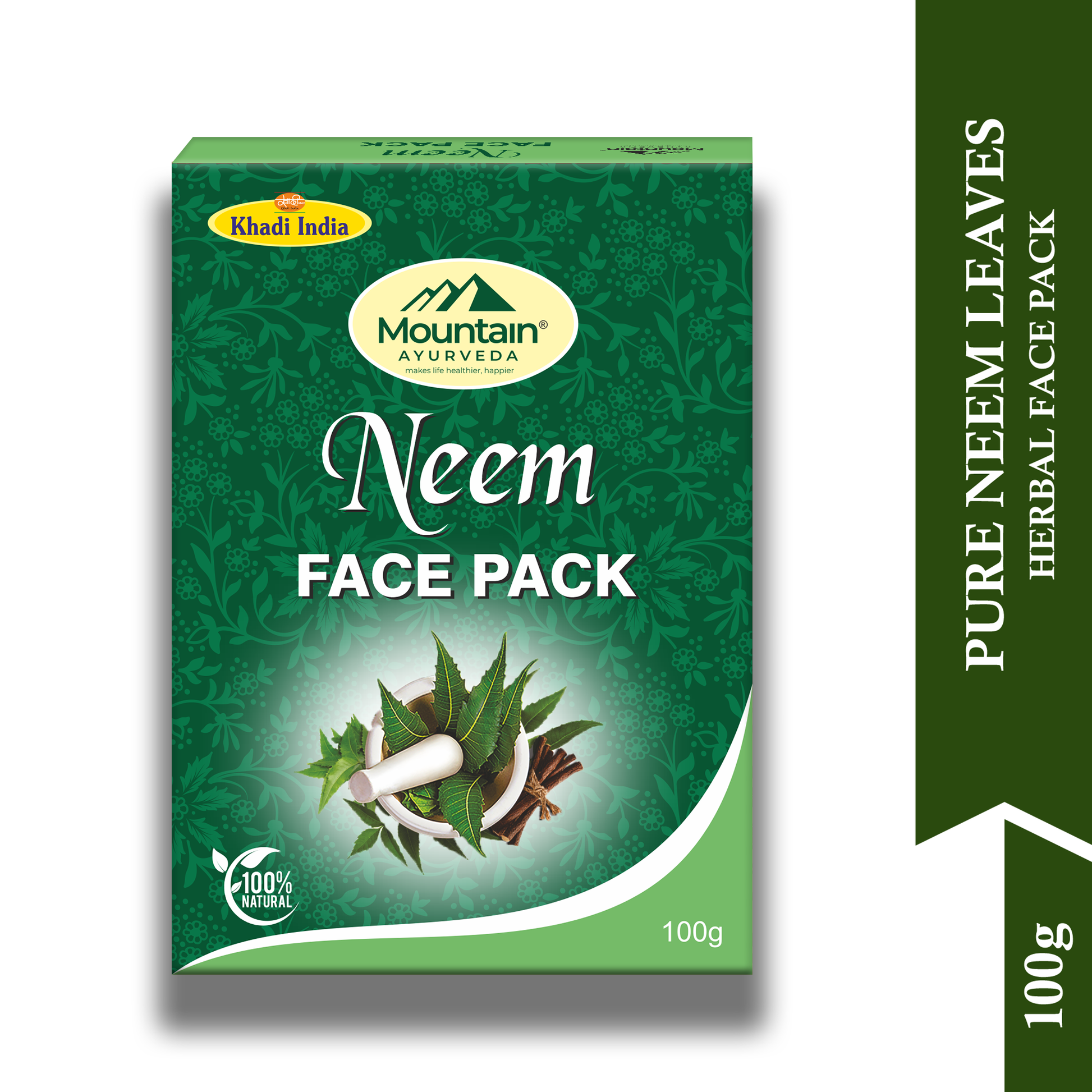 Mountain Ayurveda 100g Neem Face Pack – Herbal Face Mask for Acne & Blemish Control