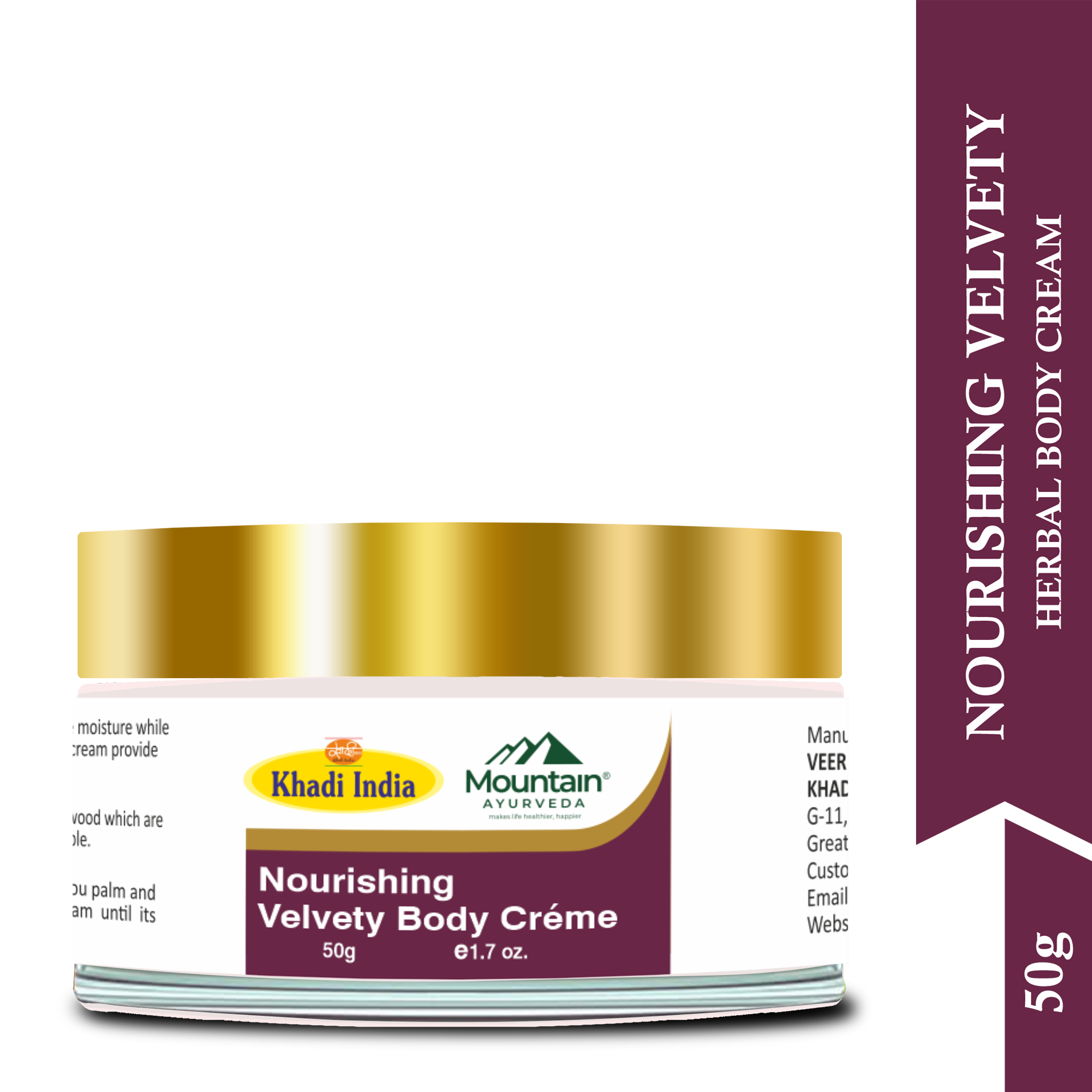 Mountain Ayurveda 50g Velvetty Body Cream – Luxurious Hydration with Kesar and Natural Oils