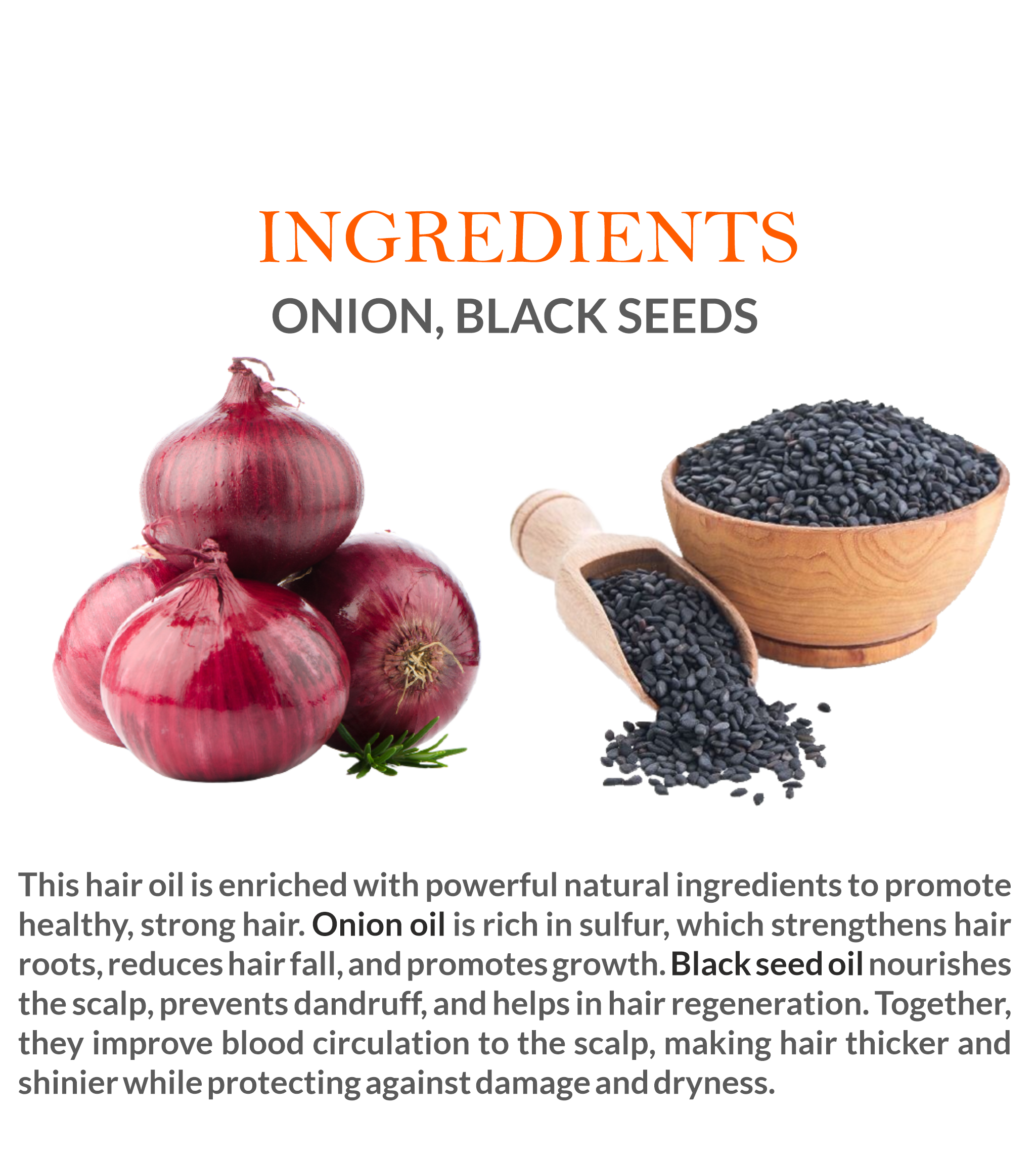 Natural Ingredients in Mountain Ayurveda Onion Oil – Onion Extract, Herbal Oils