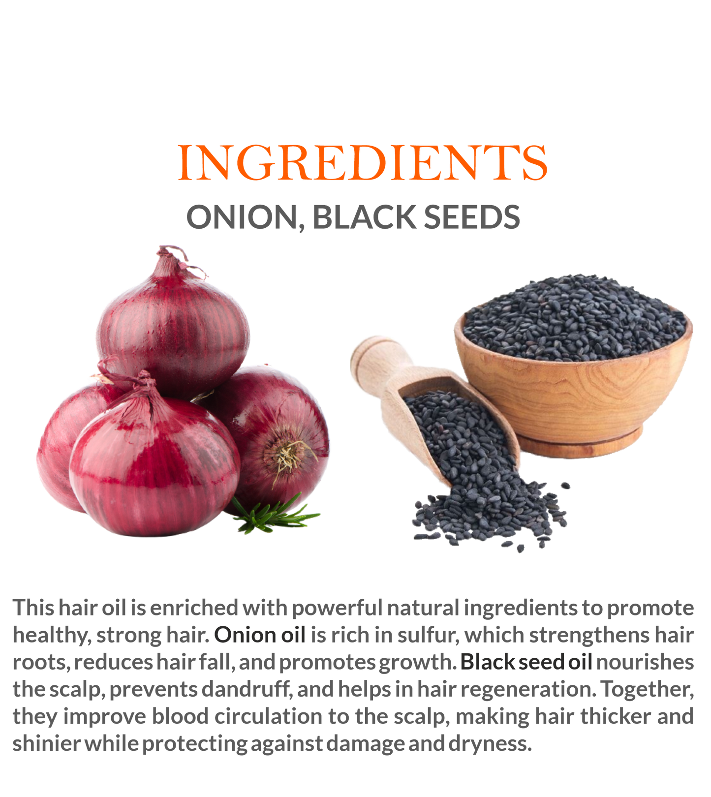 Natural Ingredients in Mountain Ayurveda Onion Oil – Onion Extract, Herbal Oils