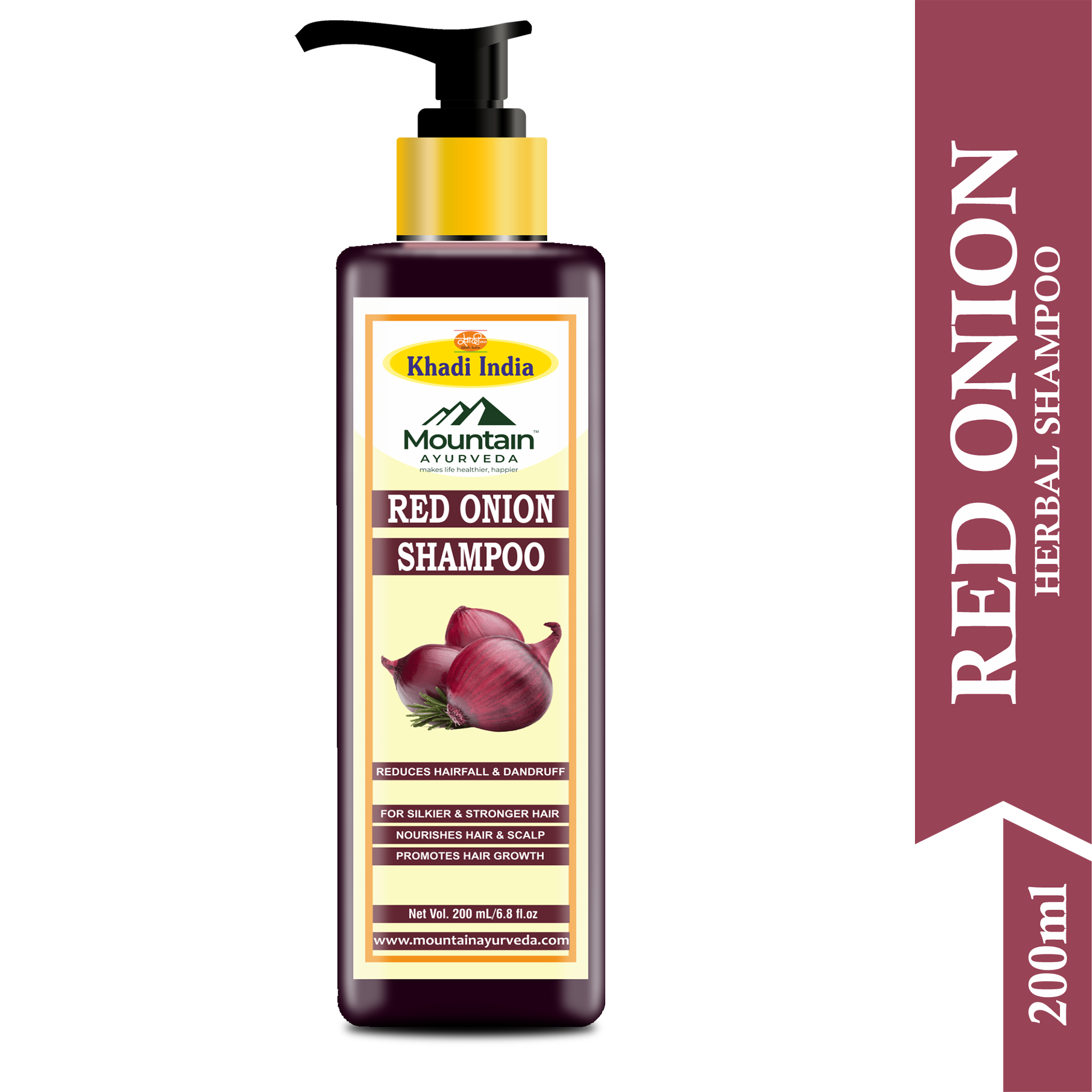 Mountain Ayurveda 200ml Onion Shampoo – Hair Growth & Dandruff Control