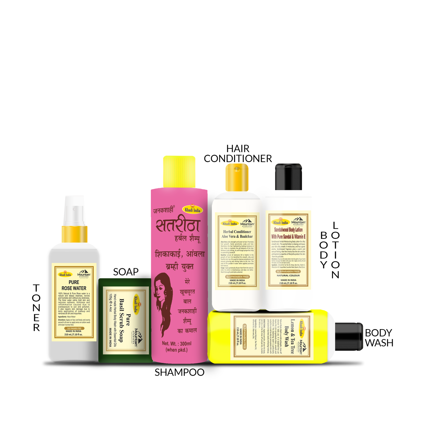 Refreshing Bathing Essentials Combo – Natural Soap, Body Wash & Herbal Skincare Kit